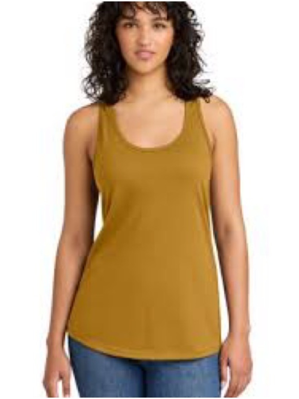 Adrienne Scoop Neck Tank Top - Mustard Gold